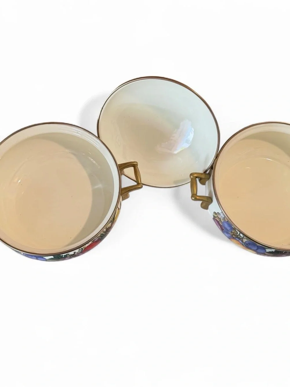 2 vintage Fruit-Pattern Covered Ceramic Covered Casserole Dish’s/ Dutch ovens